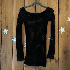 Black Mesh/Fishnet Top